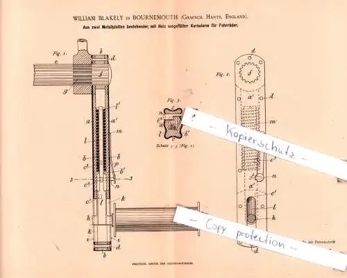 original Patent -  William Blakely in Bournemouth , England , 1890 , Sattlerei und Wagenbau !!!