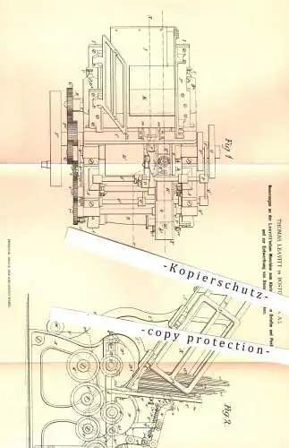 original Patent - Thomas Leavitt , Boston , USA , 1880 , Stempeln der Briefe u. Postkarten und Entwertung von Stempel