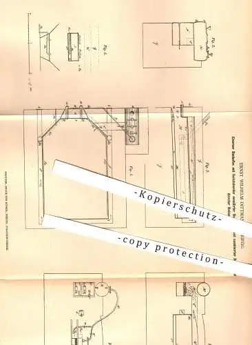 original Patent - Ernst W. Dittmann , Leipzig , 1879 , Eiserner Backofen mit Backplatte aus Emaille | Heizung , Bäcker !