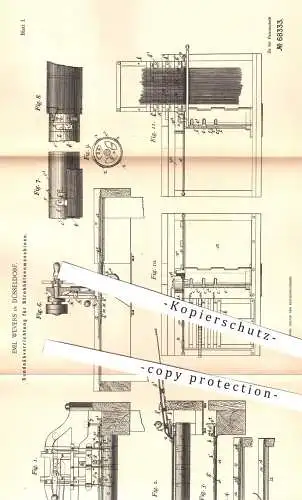 original Patent - Emil Wevers , Düsseldorf , 1892 , Rundnähen an Strohhülsenmaschinen | Korb , Korbwaren , Korbflechten