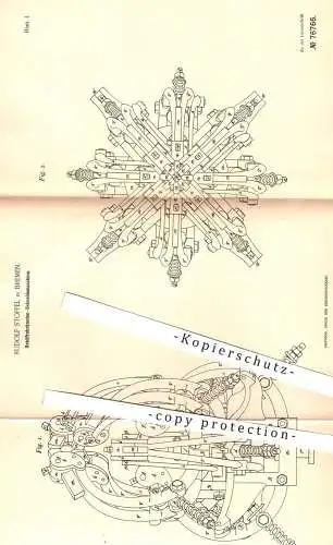 original Patent - Rudolf Stoffel , Bremen , 1893 , Schneidemaschine für Schilfrohrknoten | Korbwaren , Korb , Schilfrohr