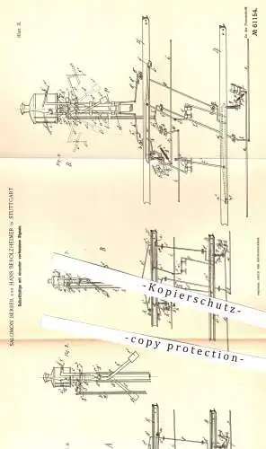 original Patent - Salomon Berrer u. H. Berolzheimer / Stuttgart 1891 , Selbsttätige , verbundene Signale für Eisenbahnen