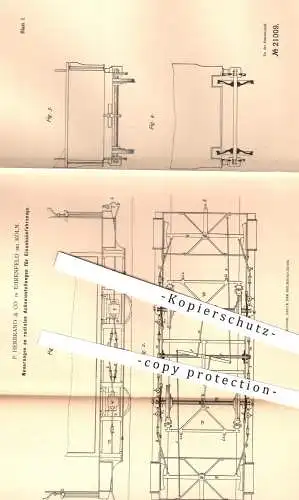 original Patent - P. Herbrand & Co. , Ehrenfeld / Köln , 1881 , radiale Achseinstellungen für Eisenbahnen | Eisenbahn !!