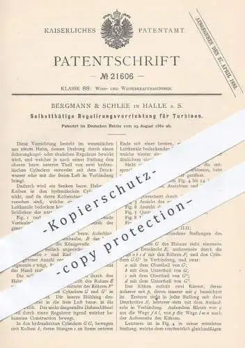 original Patent - Bergmann & Schlee , Halle / Saale | Regulierung für Turbinen | Turbine , Wasserkraft , Windkraft !!!