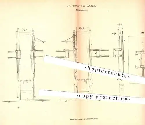 original Patent - Ad. Gramcko , Hamburg , 1879 , Rückgratmesser | Verkrümmung Rückgrat bestimmen | Arzt , Medizin !!!