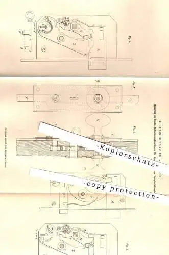 original Patent - Theodor Hornhauer in Dresden , 1880 , Chubb - Schlosskonstruktion | Schloss , Türschloss , Schlüssel !