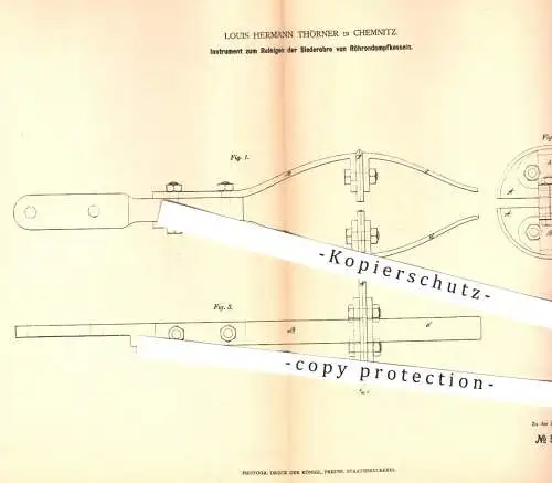 original Patent - L. H. Thörner , Chemnitz , 1878 , Reinigen der Siederohre am Röhrendampfkessel | Dampfkessel , Kessel