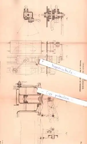 original Patent - Charles Brown in Winterthur , 1878 , Neuerungen an Hebevorrichtungen und Umsteuerungen !!!