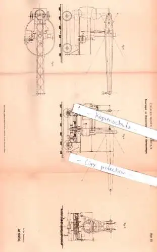 original Patent - Charles Brown in Winterthur , 1878 , Neuerungen an Hebevorrichtungen und Umsteuerungen !!!