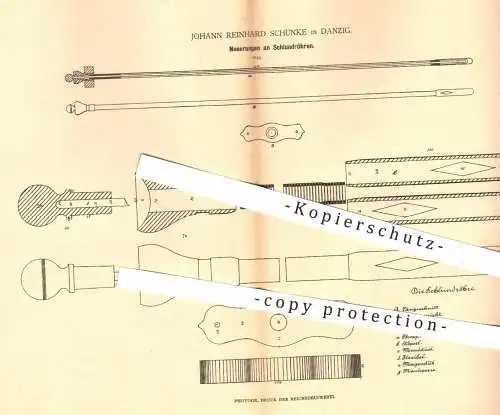 original Patent - Johann Reinhard Schünke , Danzig , 1879 , Schlundröhren | Rohr , Rohre , Röhren , Mundstück , Schlund