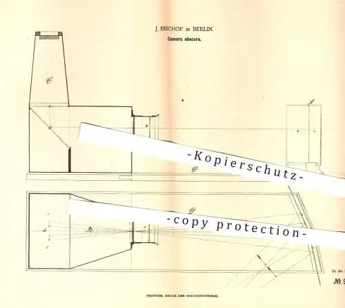 original Patent - J. Bischof , Berlin  1879 , Camera Obscura | Kamera , Kammer , Lochkamera , Fotografie , Bilder , Foto