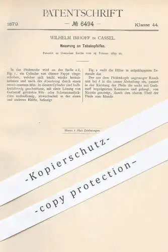 original Patent - Wilhelm Imhoff in Kassel , 1879 , Tabakspfeife , Tabakspfeifen | Pfeife , Pfeifen , Tabak , Rauchen !!