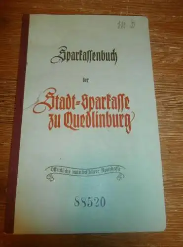 altes Sparbuch Quedlinburg , 1944 - 1945 , Maria Dube geb Lamprecht in Quedlinburg , Sparkasse , Bank !!