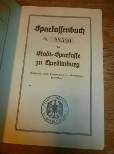 altes Sparbuch Quedlinburg , 1944 - 1945 , Maria Dube geb Lamprecht in Quedlinburg , Sparkasse , Bank !!