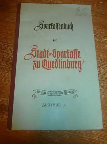 altes Sparbuch Quedlinburg , 1940 - 1945 , Margareta Dube in Quedlinburg , Sparkasse , Bank !!