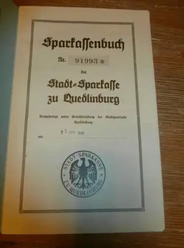 altes Sparbuch Quedlinburg , 1940 - 1945 , Margareta Dube in Quedlinburg , Sparkasse , Bank !!