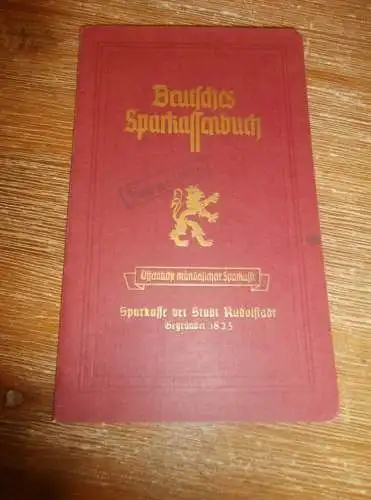 altes Sparbuch Rudolstadt , 1943 - 1945 , Eva Schrader in Rudolstadt , Sparkasse , Bank !!