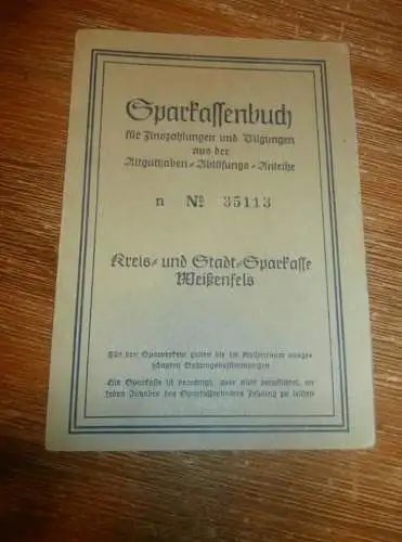 altes Sparbuch Weißenfels  , 1952 - 1959 , Margarete Keil geb.Warby , Sparkasse , Bank !!