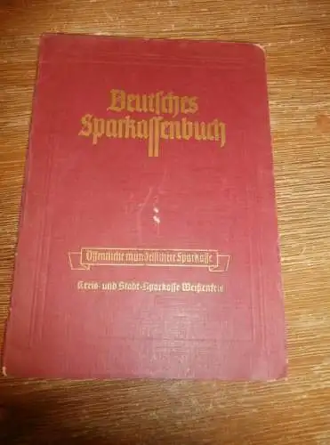 altes Sparbuch Weißenfels  , 1942 - 1946 , Margarete Keil geb.Warby , Sparkasse , Bank !!