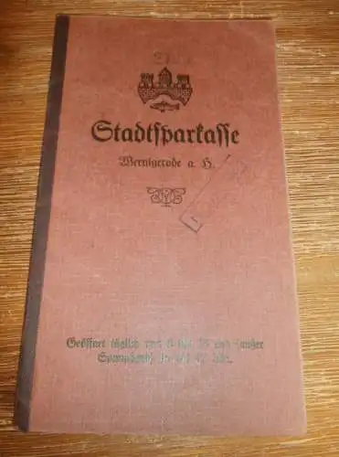 altes Sparbuch Wernigerode , 1932 - 1945 , Gertrud Wassermann geb. Hagen in Wernigerode a.H. , Sparkasse , Bank !!