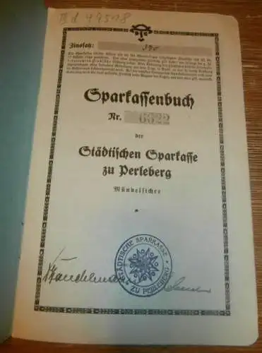 altes Sparbuch Perleberg , 1938 - 1945 , Dr. Siegfried Paul Wendt in Perleberg , Sparkasse , Bank !!