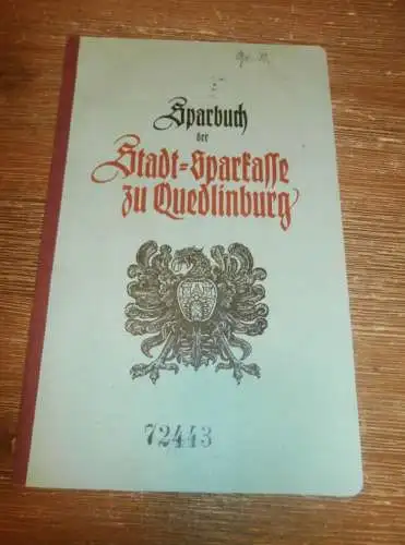 altes Sparbuch Quedlinburg , 1943 , Margarete Dube in Quedlinburg , Sparkasse , Bank !!