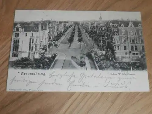 alte AK -  Braunschweig , 1902 , nach Wolfenbüttel , Ansichtskarte !