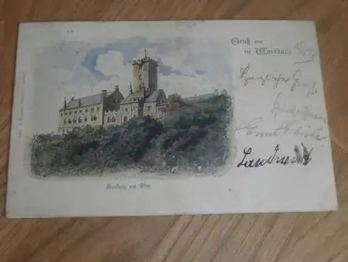 alte AK -  Wartburg b. Eisenach , 1898 , nach Berlstedt , Ansichtskarte !!