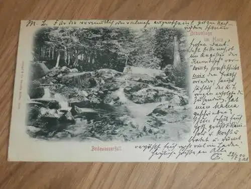 alte AK - Braunlage im Harz , 1900 , nach Zittau , Ansichtskarte !!!