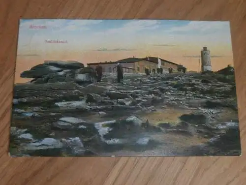 alte AK - Brocken mit Teufelskanzel , 1909 , Ansichtskarte !!!