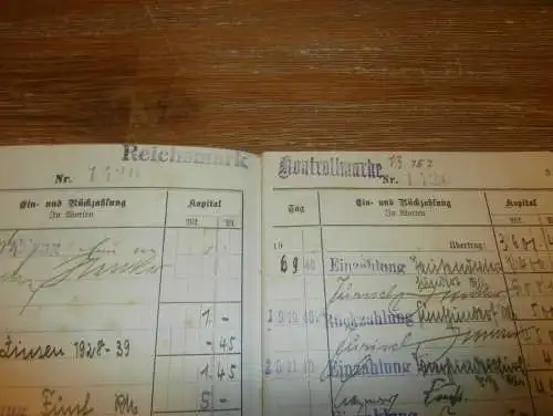 altes Sparbuch Königsbrück , 1940 - 1944 , Sparkasse , Bank !!!