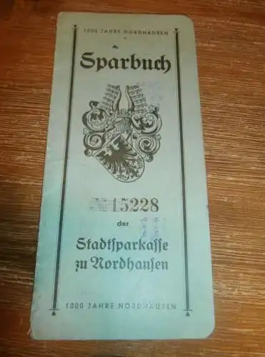 altes Sparbuch Nordhausen , 1935 - 1943 , Rosa Markgraf geb. Wetterau in Nordhausen , Marggraf , Sparkasse , Bank !!!