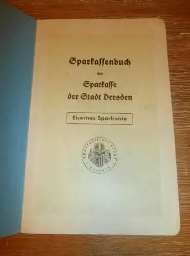 altes Sparbuch Dresden , 1942 - 1943 , Peter Tusché in Ahstedt b. Hildesheim / Dresden , Sparkasse , Bank !!!