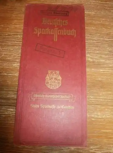 altes Sparbuch Cottbus , 1942 - 1944 , Wilhelm Pösch in Cottbus , Sparkasse , Bank !!!