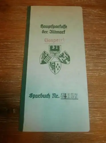 altes Sparbuch Stedal / Gardelegen , 1939 - 1942 , Erich Paproth in Hamburg Groß Flottbeck , Sparkasse , Bank !!!