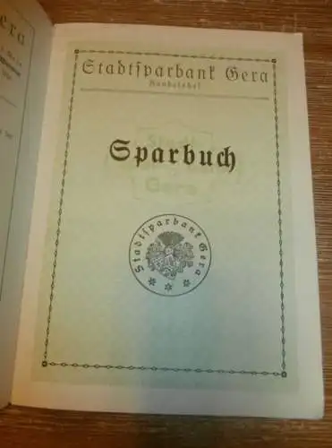 altes Sparbuch Gera , 1939 - 1944 , Oberstleutnant Heinrich Sundheim in Rostock , Mecklenburg , Sparkasse , Bank !!!