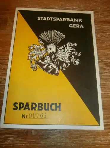 altes Sparbuch Gera , 1940 - 1944 , Oberstleutnant Heinrich Sundheim in Rostock , Mecklenburg , Schütte Sparkasse , Bank