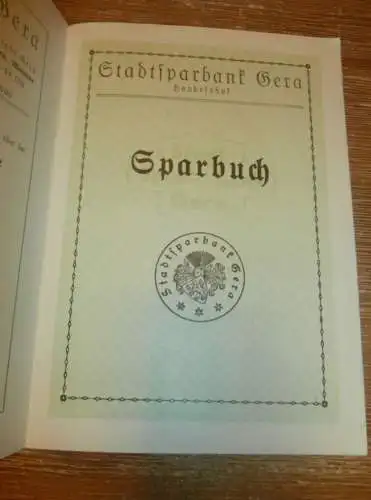 altes Sparbuch Gera , 1940 - 1944 , Oberstleutnant Heinrich Sundheim in Rostock , Mecklenburg , Schütte Sparkasse , Bank