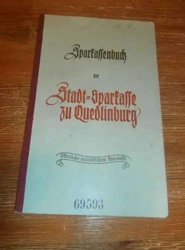 altes Sparbuch Quedlinburg , 1941 - 1945 , Marie Lamprecht geb. Rummel in Quedlinburg , Sparkasse , Bank !!