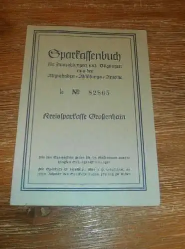 altes Sparbuch Großenhain , 1952 , Gebrüder Schwedler GmbH in Grossenhain , Sparkasse , Bank !!