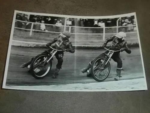 Speedway 70er/ 80er Jahre , Neubrandenburg / Güstrow , DDR , großes altes Foto , ca. 180 x 130 mm !!!