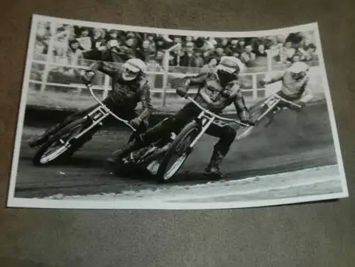 Speedway 70er/ 80er Jahre , Neubrandenburg / Güstrow , DDR , großes altes Foto , ca. 180 x 130 mm !!!