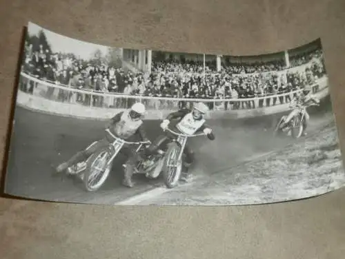 Speedway 70er/ 80er Jahre , Neubrandenburg / Güstrow , DDR , großes altes Foto , ca. 240 x 130 mm !!!