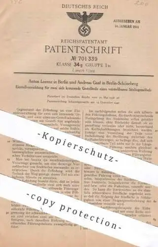 original Patent - Anton Lorenz & Andreas Gaal , Berlin / Schöneberg | 1936 | verstellbares Sitzliegemöbel | Liegestuhl