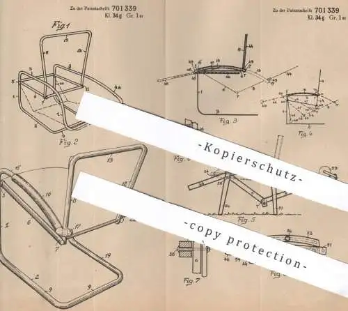 original Patent - Anton Lorenz & Andreas Gaal , Berlin / Schöneberg | 1936 | verstellbares Sitzliegemöbel | Liegestuhl