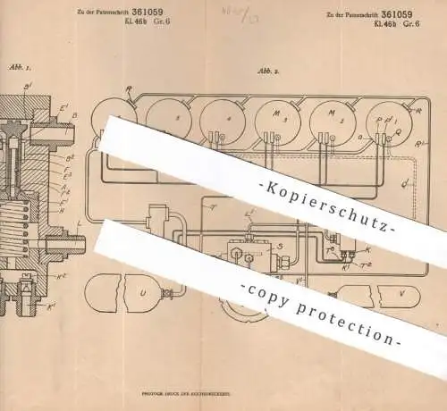 original Patent - J. Samuel White & Comp. Ltd. , East Cowes , Osle of Wight , England | 1920 | Ventil , Gas - Motor !