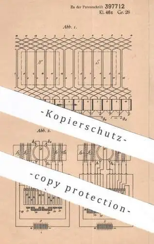 original Patent - Tria Maschinen GmbH , Berlin Charlottenburg , 1921 , Anlasser , Motordynamo | Verbrenner Gas - Motor