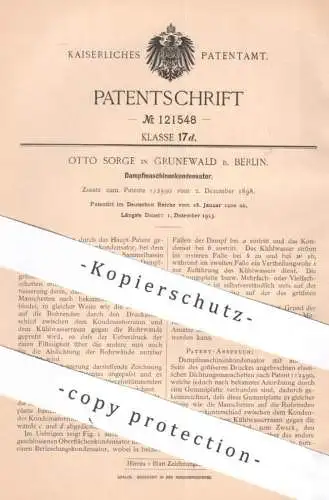 original Patent - Otto Sorge , Berlin / Grunewald , 1900 , Dampfmaschinenkondensator | Dampfmaschine Kondensator | Motor