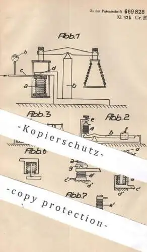 original Patent - Julius Pintsch KG , Berlin , 1934 ,  Eichwaage für Manometer | Waage , Waage , Eichung | Motor Motoren