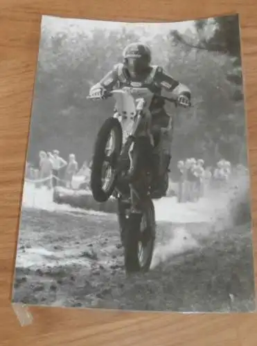 Moto Cross , CZ , DDR , 80er Jahre , Harald Zimmermann in Usedom , altes Foto , ca. 195 x 135 mm !!!